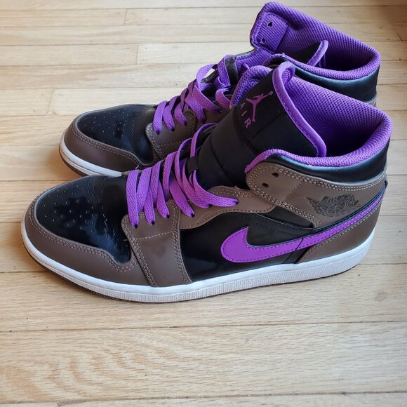 Nike Air Jordan 1 Mid "Purple Mocha" Palomino - Sz 9.5 (DQ8426-215) - Picture 4 of 6